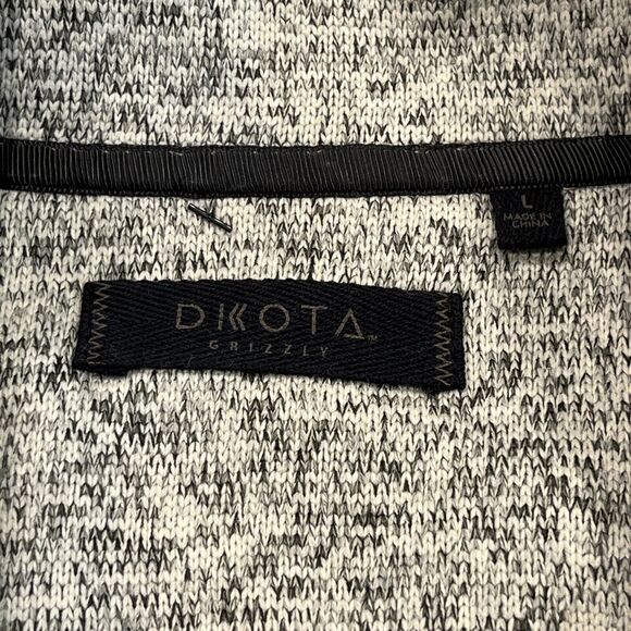 Dakota Grizzly NEW L Dobbs Fleece 1/4 Snap Pullover Jacket Sweater Cream Gray - Picture 10 of 11